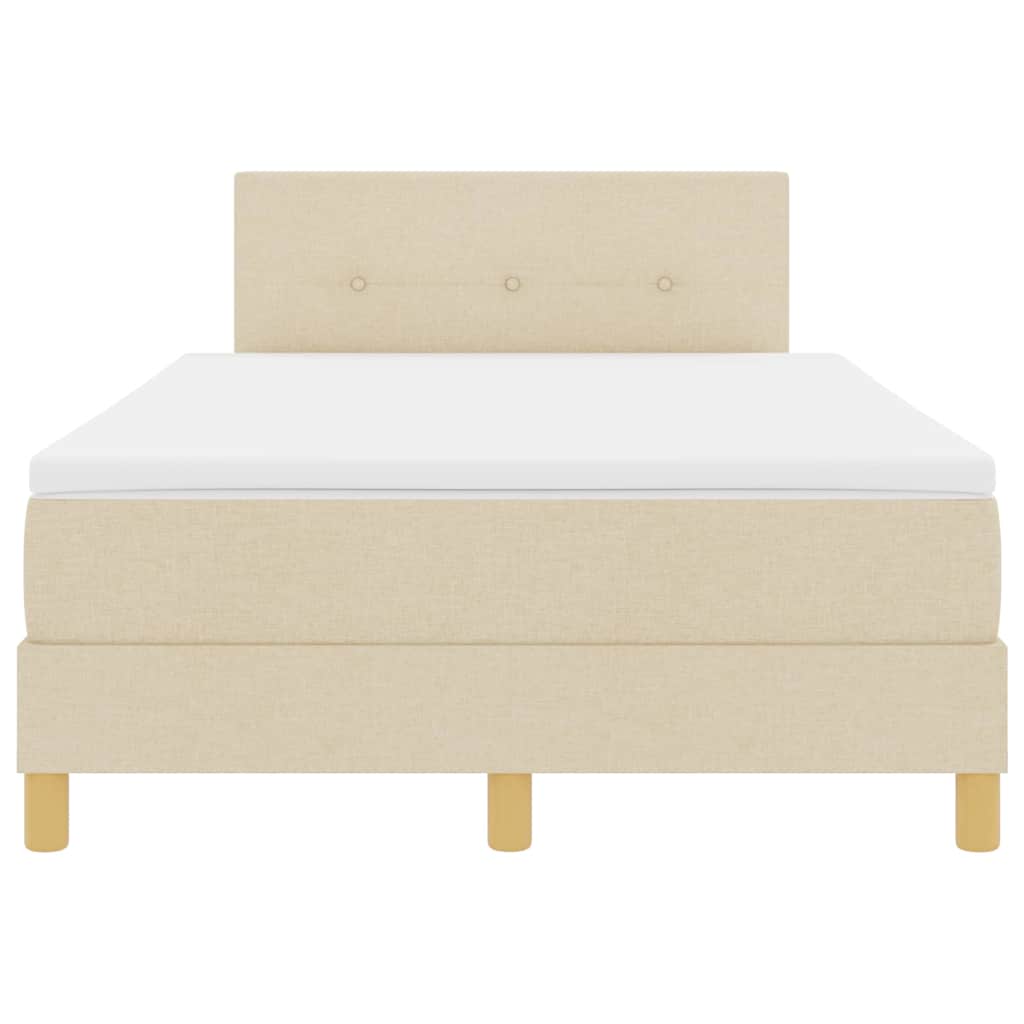 Letto a Sorgente LED con strisce LED Crema 120 x 200 cm Tessuto | homemem39