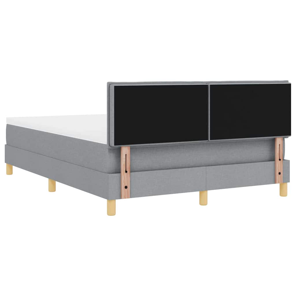Letto a Sorgente LED con led Grigio chiaro 140 x 190 cm Tessuto