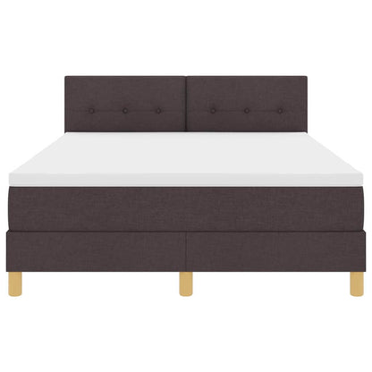 Letto a Sorgente LED Marrone Scuro 140 x 190 cm Tessuto | homemem39