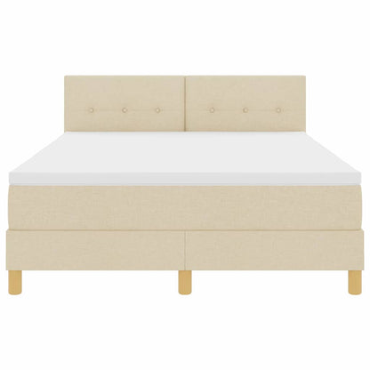 Letto a Sorgente LED con strisce LED Crema 140 x 190 cm Tessuto | homemem39