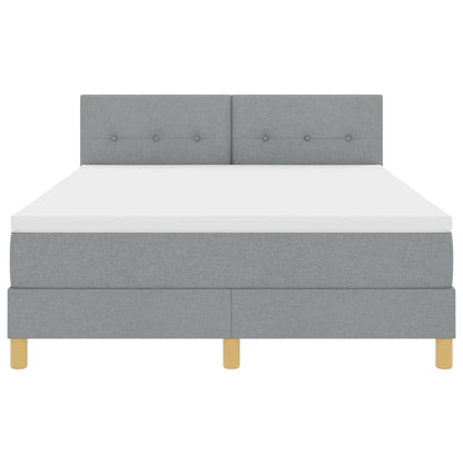 Letto a Sorgente LED Grigio chiaro 140 x 200 cm Tessuto | homemem39