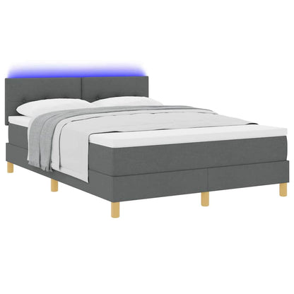 Letto a Sorgente LED Grigio scuro 140 x 200 cm Tessuto | homemem39