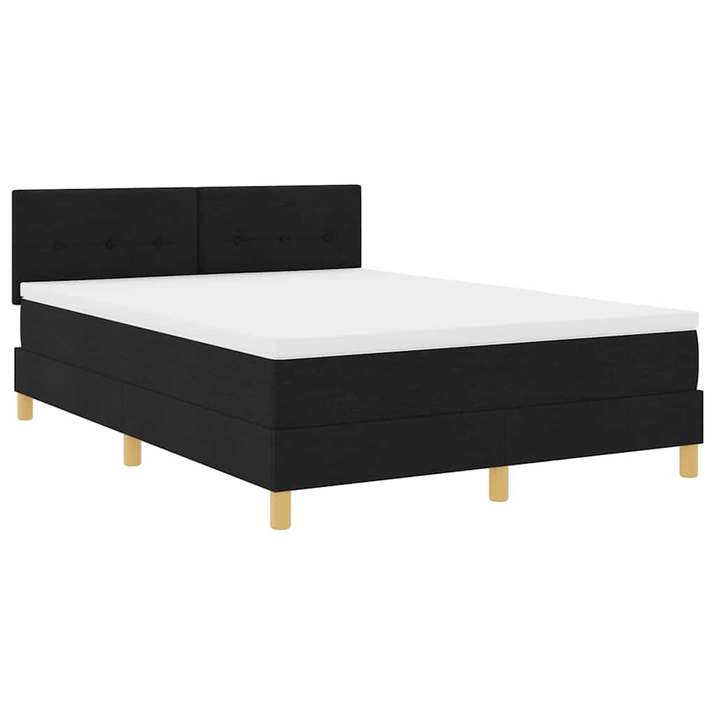 Letto a Sorgente LED con strisce LED Nero 140 x 200 cm Tessuto | homemem39