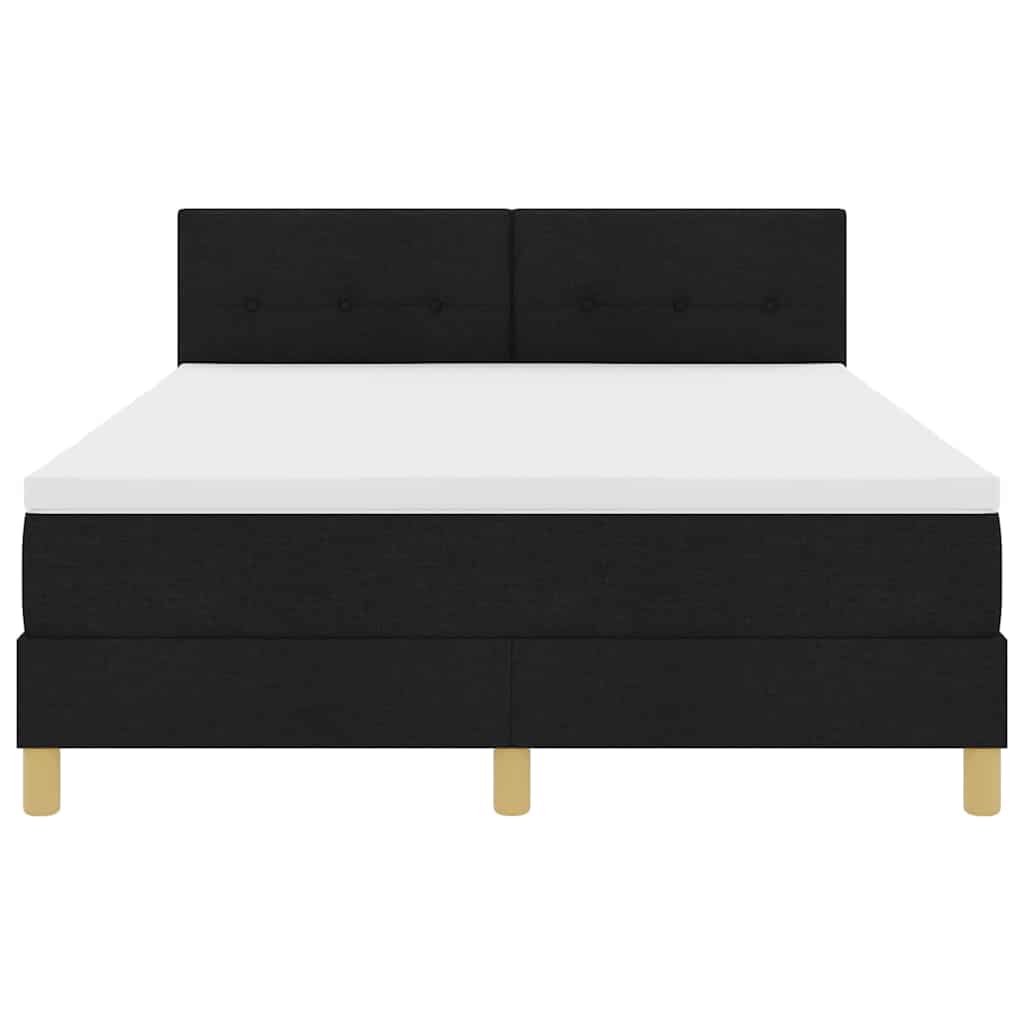 Letto a Sorgente LED con strisce LED Nero 140 x 200 cm Tessuto | homemem39