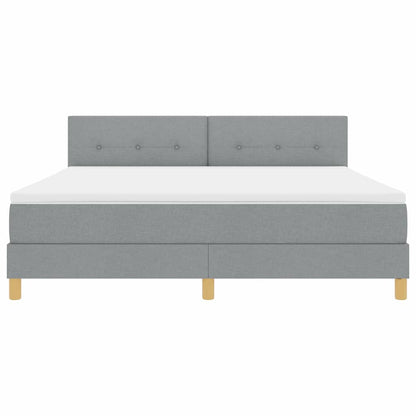Letto a Sorgente LED con led Grigio chiaro 180 x 200 cm Tessuto