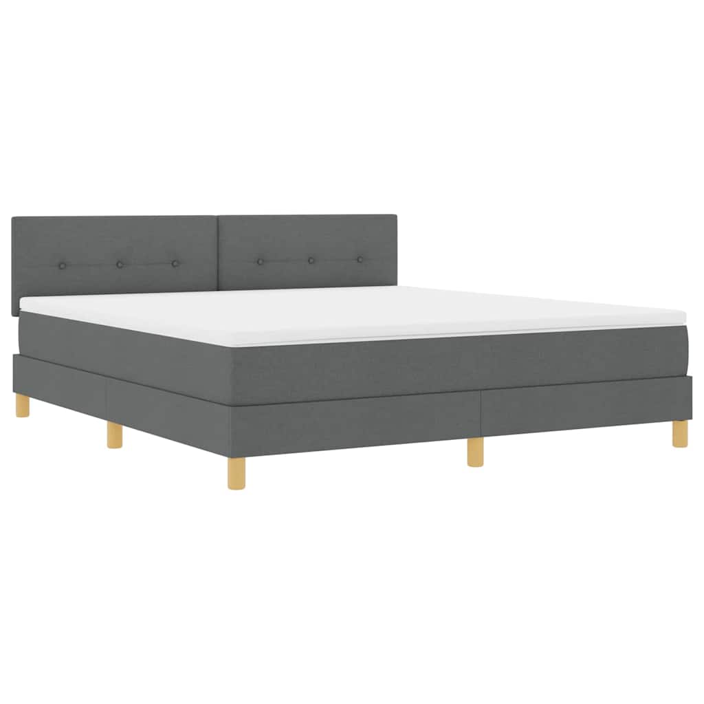 Letto a Sorgente LED Grigio scuro 180 x 200 cm Tessuto | homemem39