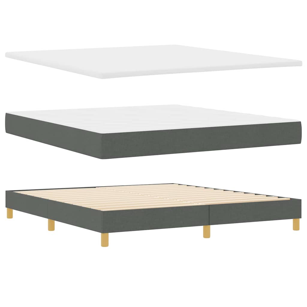 Letto a Sorgente LED Grigio scuro 180 x 200 cm Tessuto | homemem39