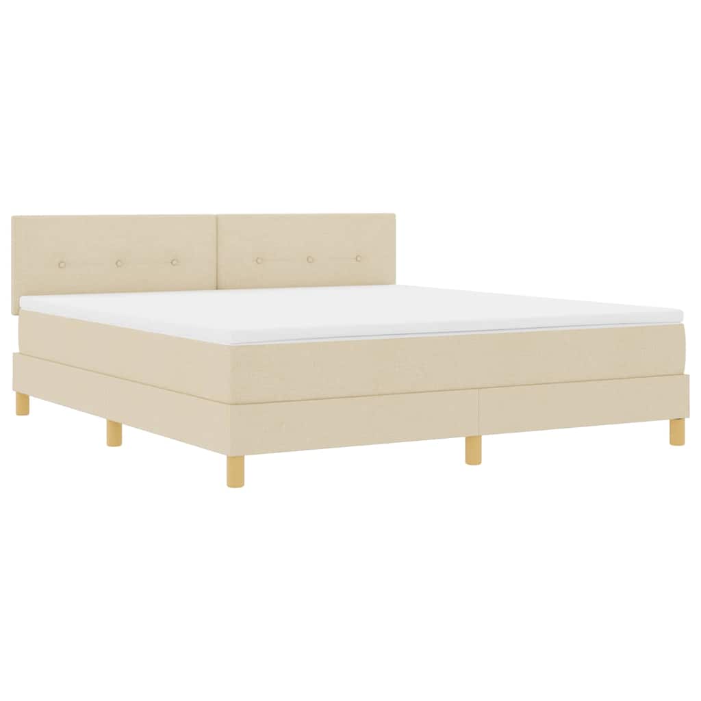 Letto a Sorgente LED con strisce LED Crema 180 x 200 cm Tessuto | homemem39