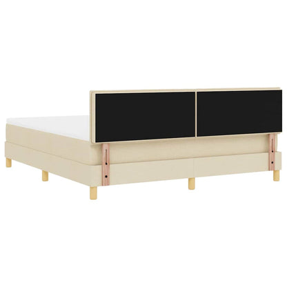 Letto a Sorgente LED con strisce LED Crema 180 x 200 cm Tessuto | homemem39