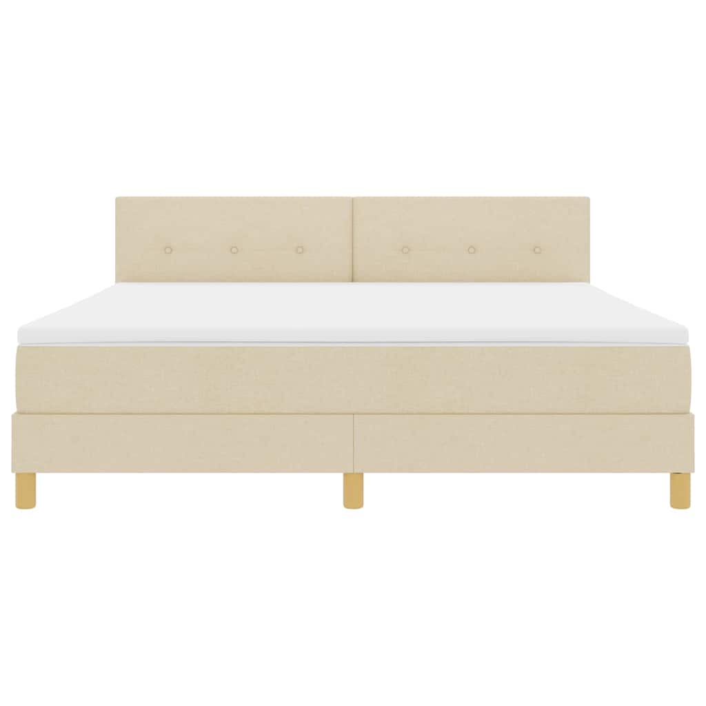 Letto a Sorgente LED con strisce LED Crema 180 x 200 cm Tessuto | homemem39