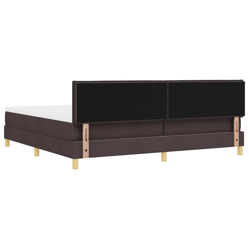 Letto a Sorgente LED Marrone Scuro 200 x 200 cm Tessuto | homemem39