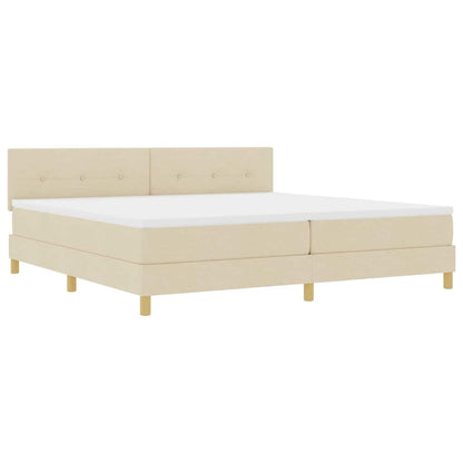 Letto a Sorgente LED con cuscino Crema 200 x 200 cm Tessuto