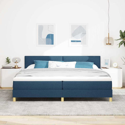 Letto a Sorgente LED con strisce LED Blu 200 x 200 cm Tessuto | homemem39
