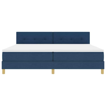 Letto a Sorgente LED con strisce LED Blu 200 x 200 cm Tessuto | homemem39