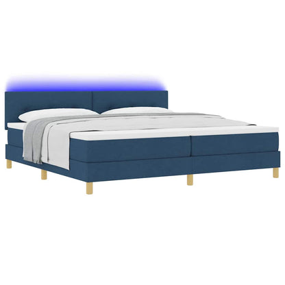 Letto a Sorgente LED con strisce LED Blu 200 x 200 cm Tessuto | homemem39