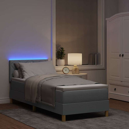 Letto a Sorgente LED Grigio chiaro 80 x 200 cm Tessuto | homemem39
