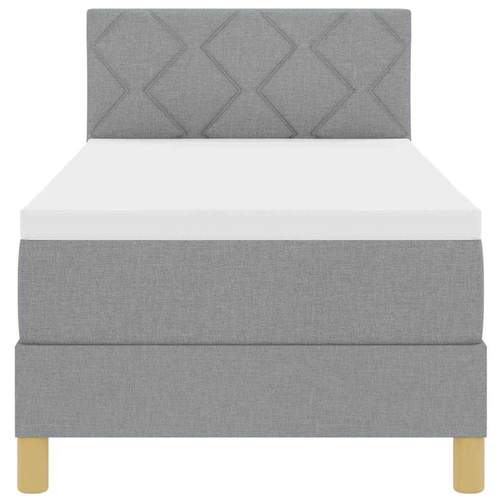 Letto a Sorgente LED Grigio chiaro 80 x 200 cm Tessuto | homemem39
