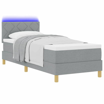 Letto a Sorgente LED Grigio chiaro 80 x 200 cm Tessuto | homemem39