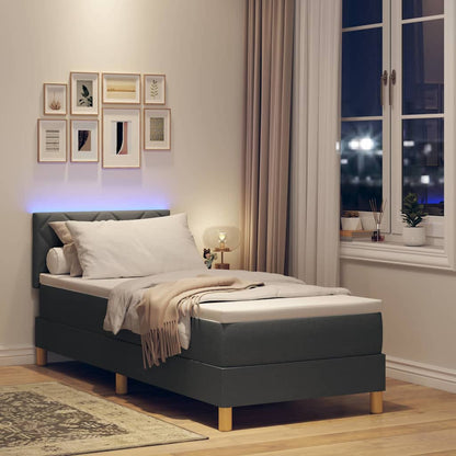 Letto a Sorgente LED Grigio scuro 80 x 200 cm Tessuto | homemem39