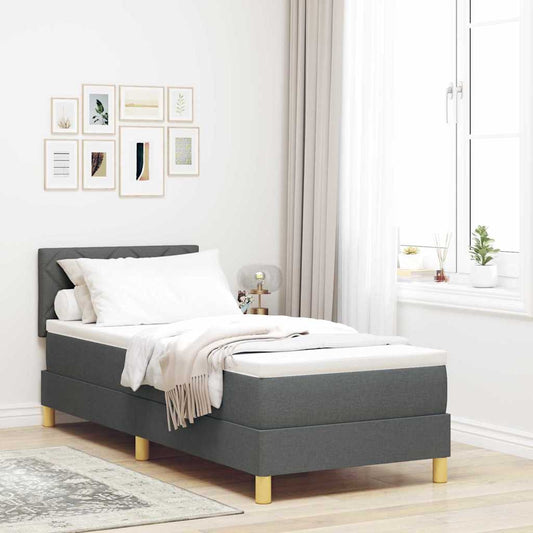 Letto a Sorgente LED Grigio scuro 80 x 200 cm Tessuto | homemem39
