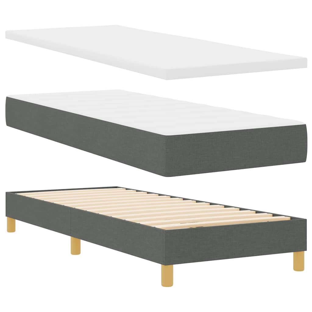 Letto a Sorgente LED Grigio scuro 80 x 200 cm Tessuto | homemem39