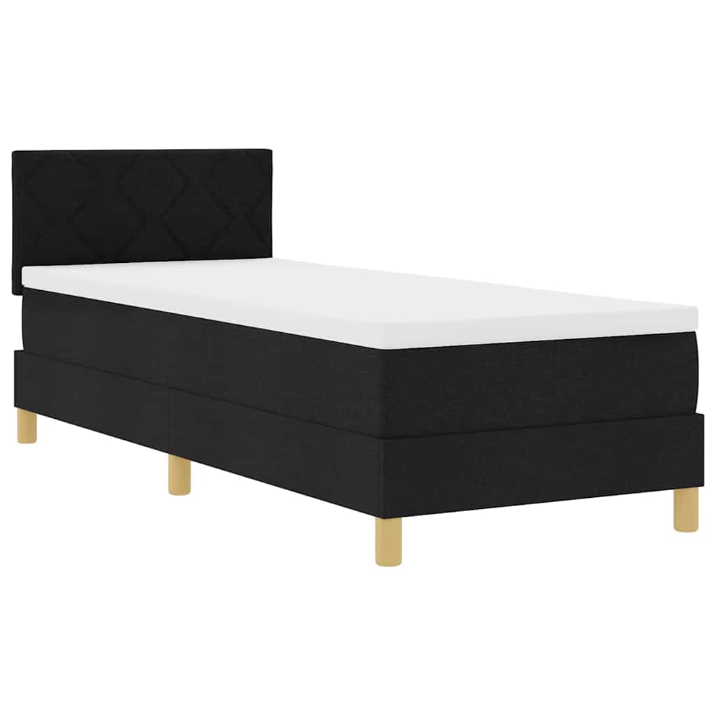 Letto a Sorgente LED con cuscino Nero 80 x 200 cm Tessuto | homemem39