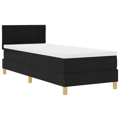 Letto a Sorgente LED con cuscino Nero 80 x 200 cm Tessuto | homemem39