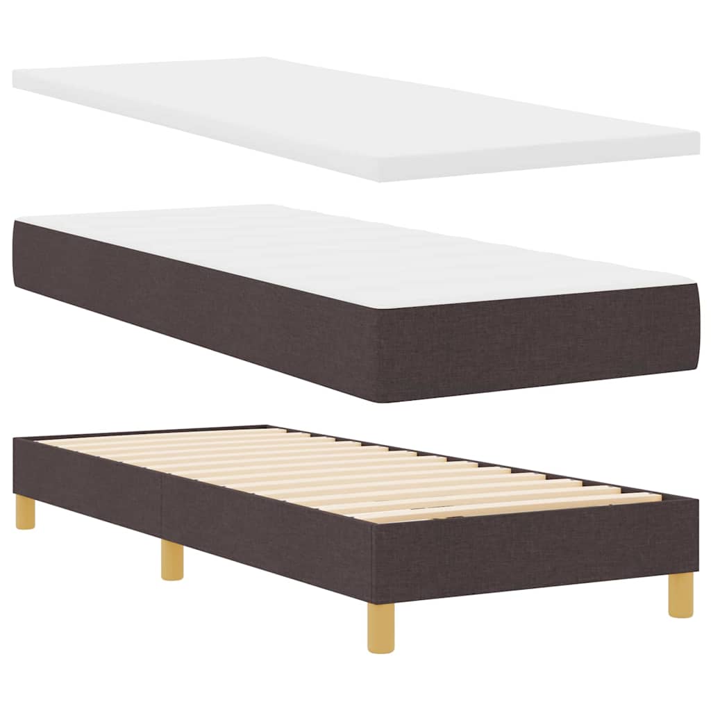 Letto a Sorgente LED Marrone Scuro 80 x 200 cm Tessuto | homemem39