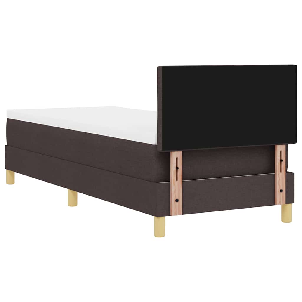 Letto a Sorgente LED Marrone Scuro 80 x 200 cm Tessuto | homemem39
