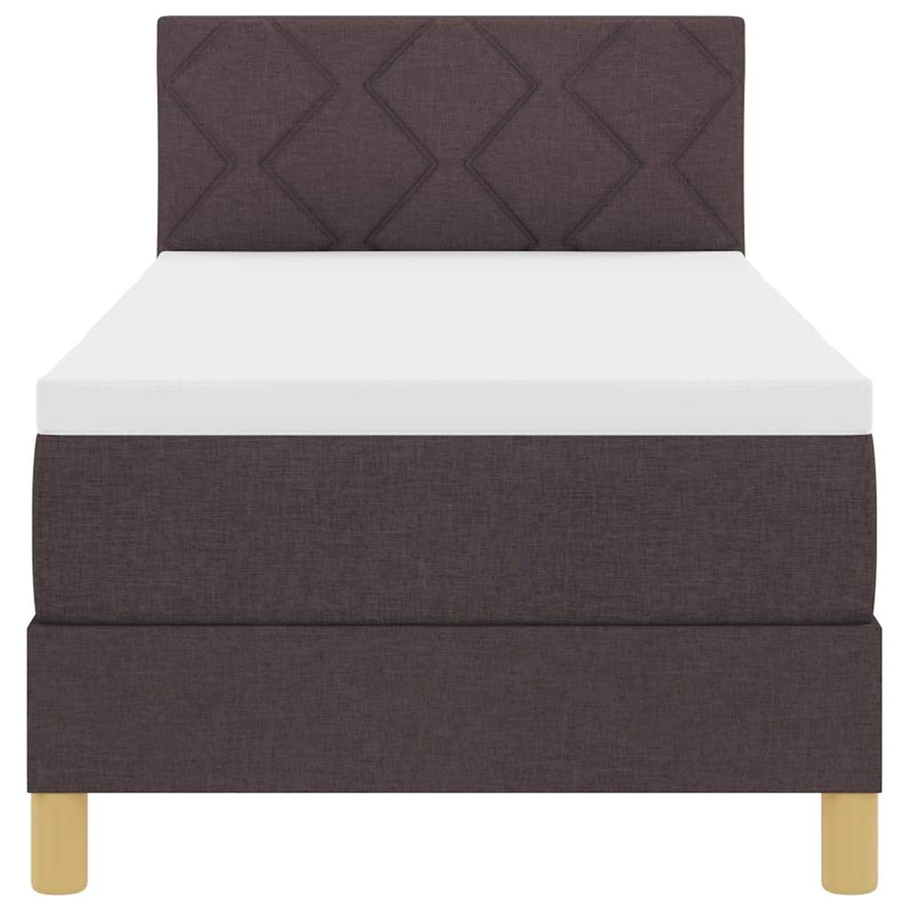 Letto a Sorgente LED Marrone Scuro 80 x 200 cm Tessuto
