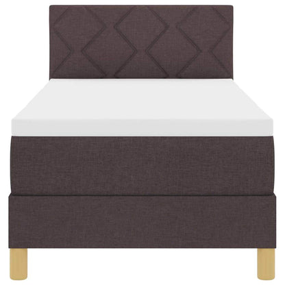 Letto a Sorgente LED Marrone Scuro 80 x 200 cm Tessuto
