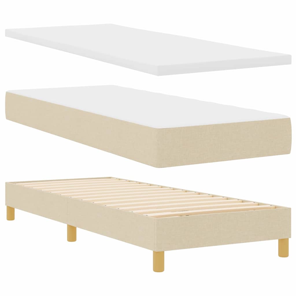 Letto a Sorgente LED con strisce LED Crema 80 x 200 cm Tessuto | homemem39
