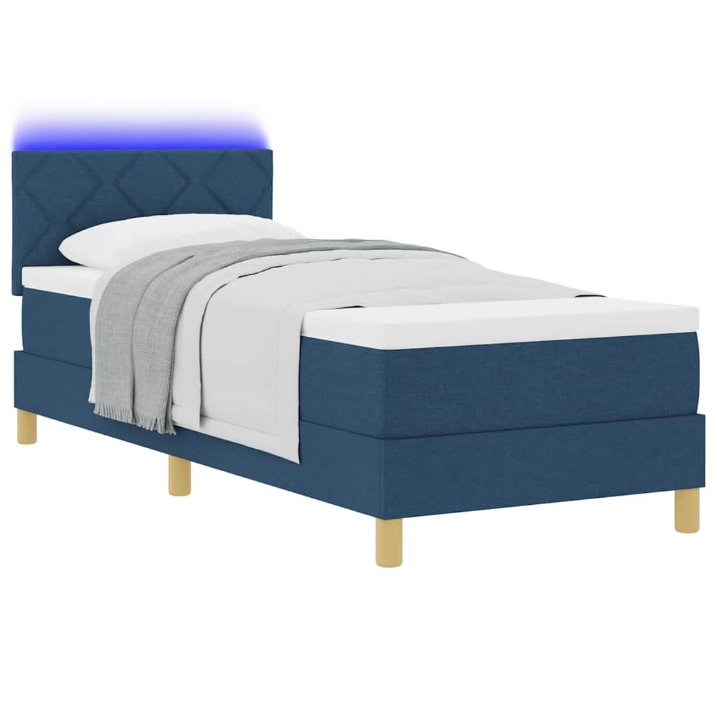 Letto a Sorgente LED con strisce LED Blu 80 x 200 cm Tessuto | homemem39