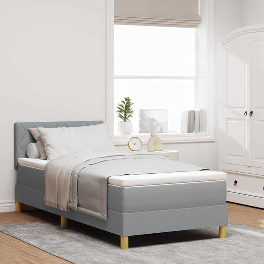 Letto a Sorgente LED Grigio chiaro 90 x 190 cm Tessuto | homemem39