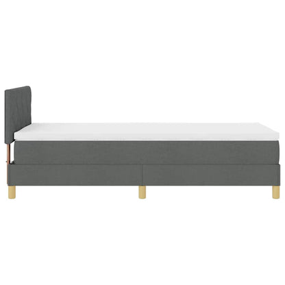 Letto a Sorgente LED Grigio scuro 90 x 190 cm Tessuto