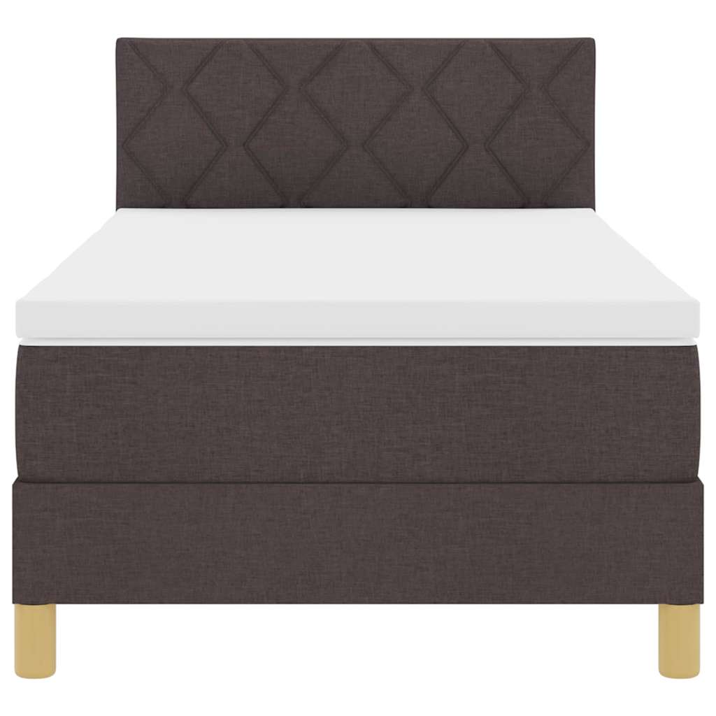 Letto a Sorgente LED Marrone Scuro 90 x 190 cm Tessuto | homemem39