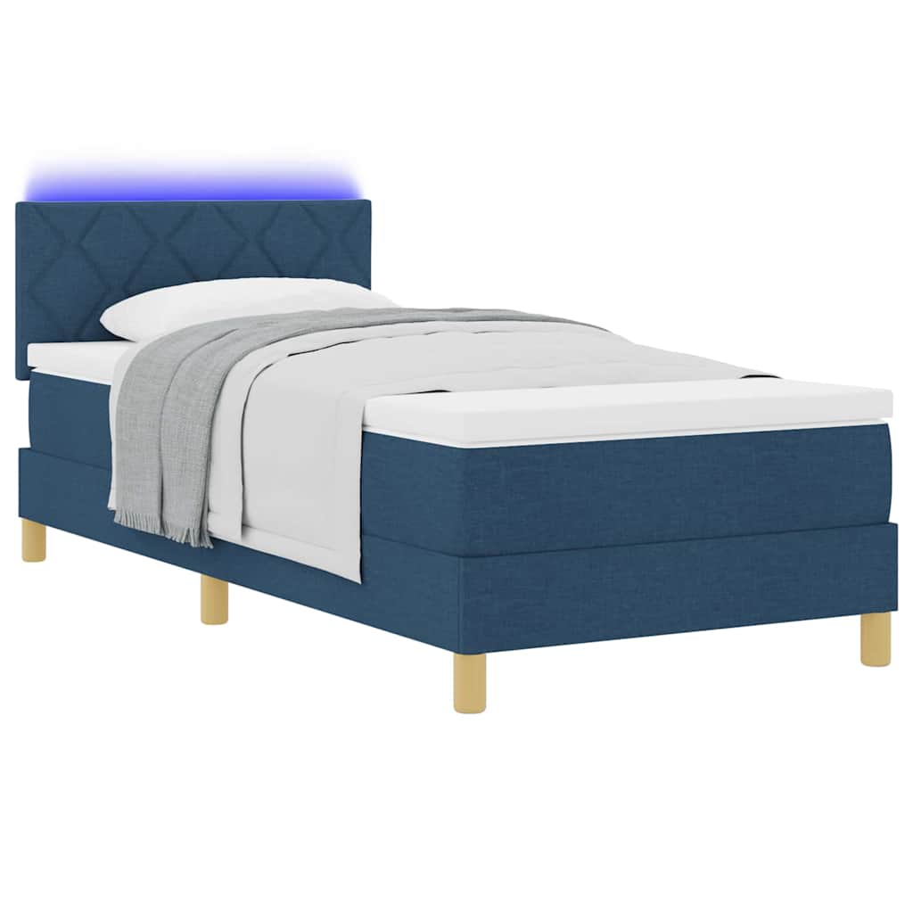 Letto a Sorgente LED con strisce LED Blu 100 x 200 cm Tessuto | homemem39