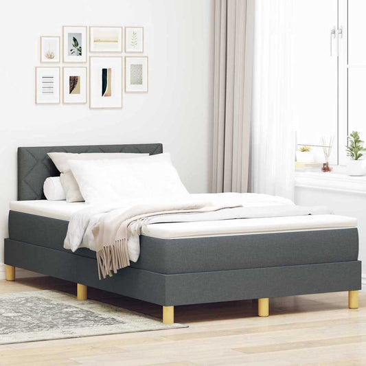 Letto a Sorgente LED Grigio scuro 120 x 190 cm Tessuto | homemem39