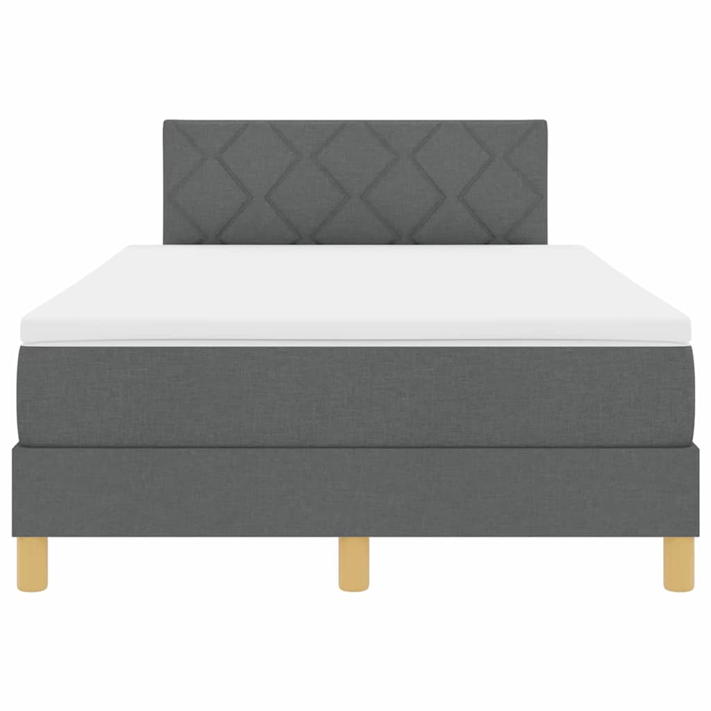 Letto a Sorgente LED Grigio scuro 120 x 190 cm Tessuto