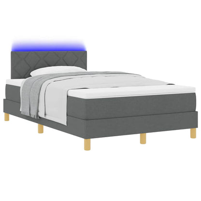 Letto a Sorgente LED Grigio scuro 120 x 190 cm Tessuto | homemem39