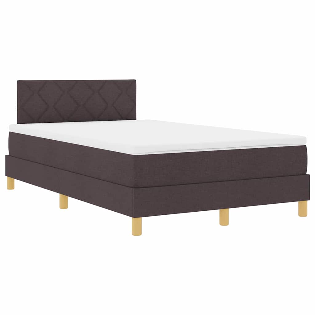 Letto a Sorgente LED Marrone Scuro 120 x 190 cm Tessuto | homemem39