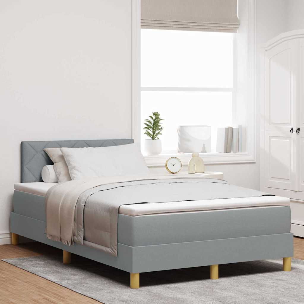 Letto a Sorgente LED Grigio chiaro 120 x 200 cm Tessuto | homemem39