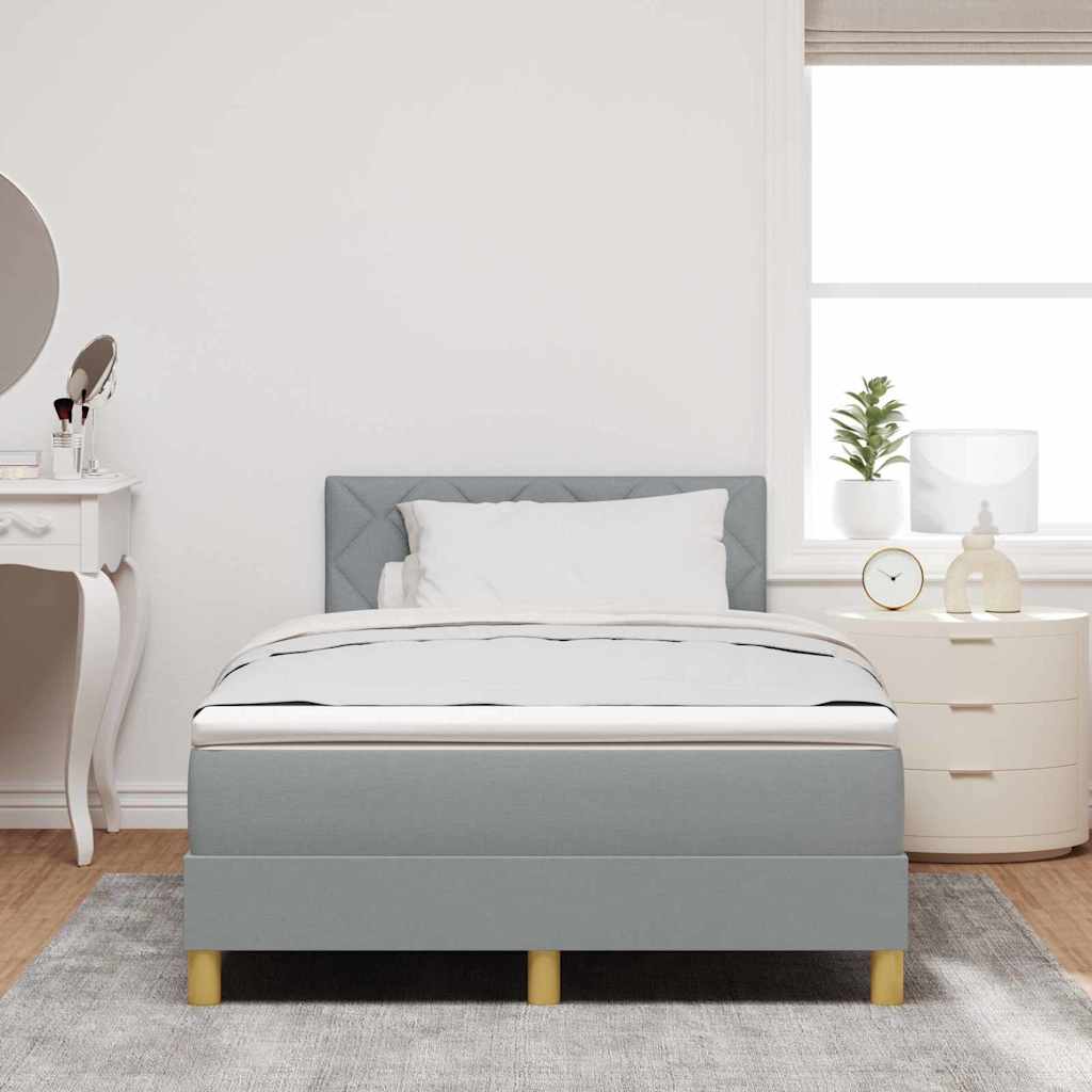 Letto a Sorgente LED Grigio chiaro 120 x 200 cm Tessuto | homemem39