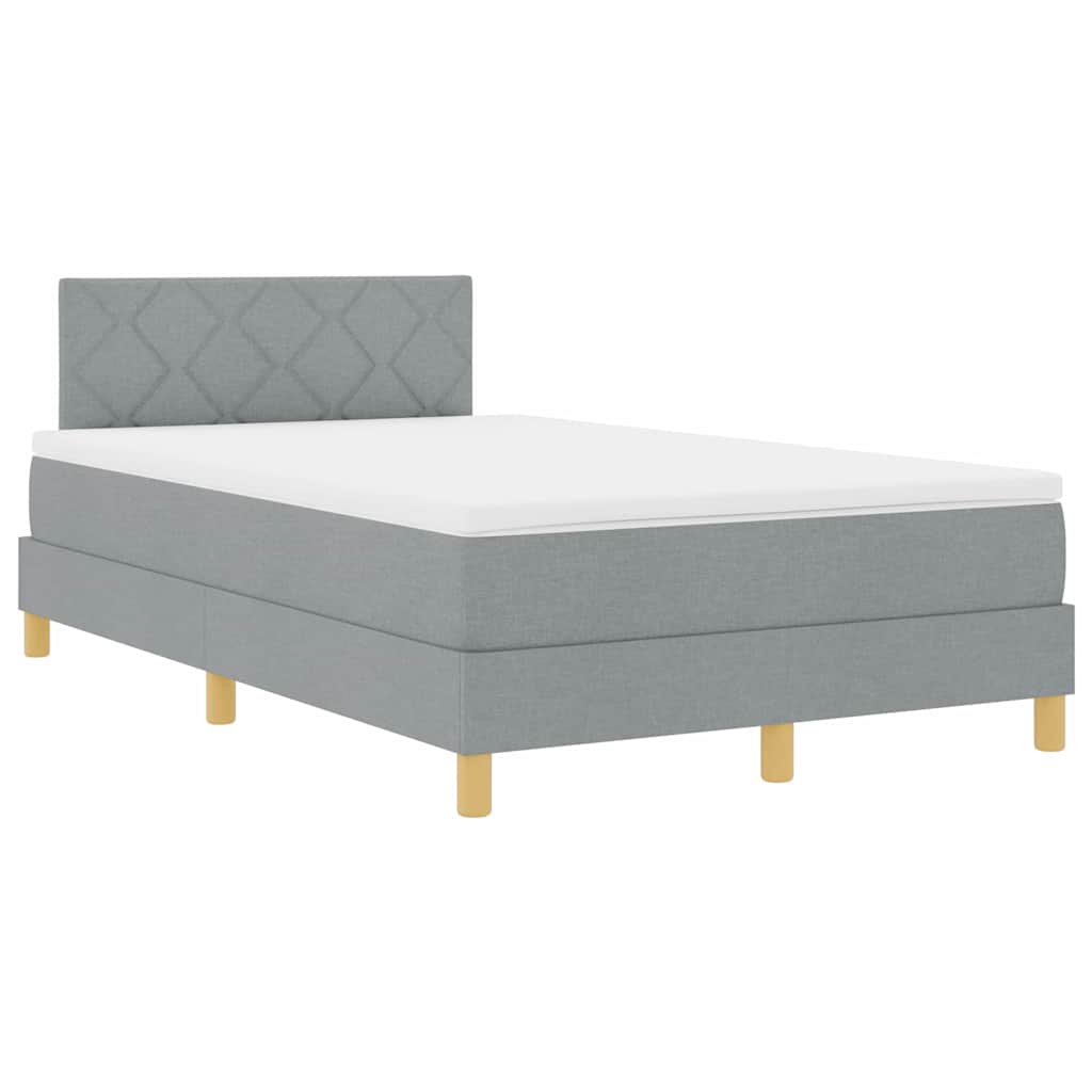 Letto a Sorgente LED Grigio chiaro 120 x 200 cm Tessuto | homemem39
