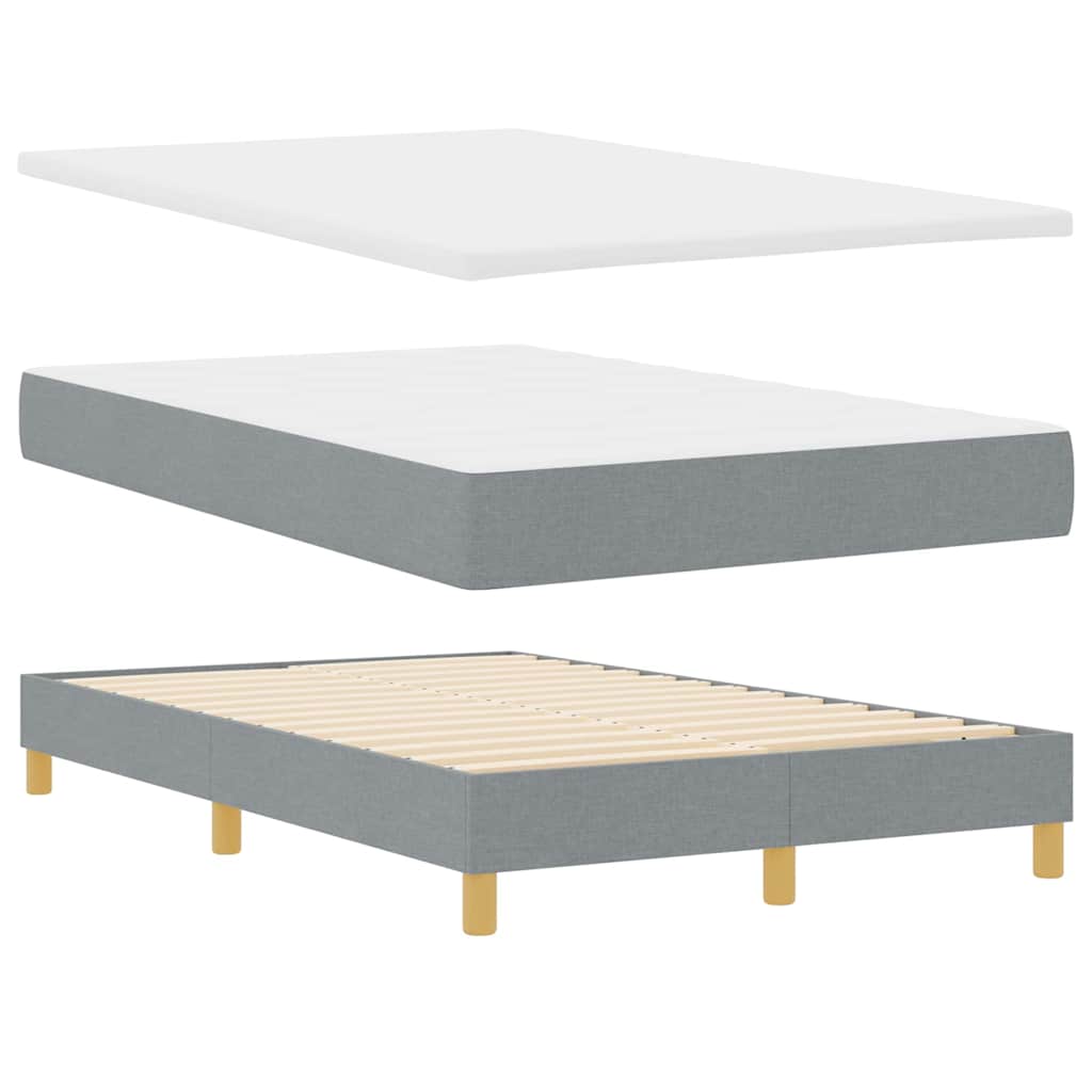 Letto a Sorgente LED Grigio chiaro 120 x 200 cm Tessuto | homemem39
