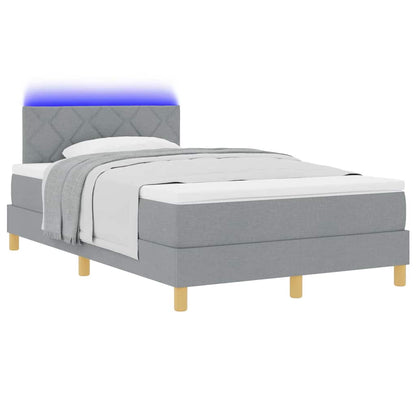 Letto a Sorgente LED Grigio chiaro 120 x 200 cm Tessuto | homemem39