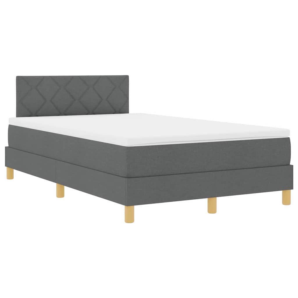Letto a Sorgente LED Grigio scuro 120 x 200 cm Tessuto