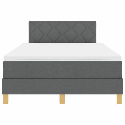 Letto a Sorgente LED Grigio scuro 120 x 200 cm Tessuto