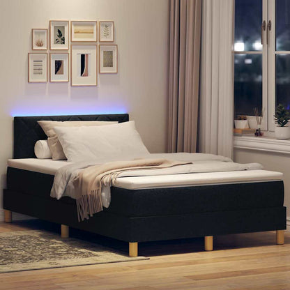 Letto a Sorgente LED con strisce LED Nero 120 x 200 cm Tessuto | homemem39