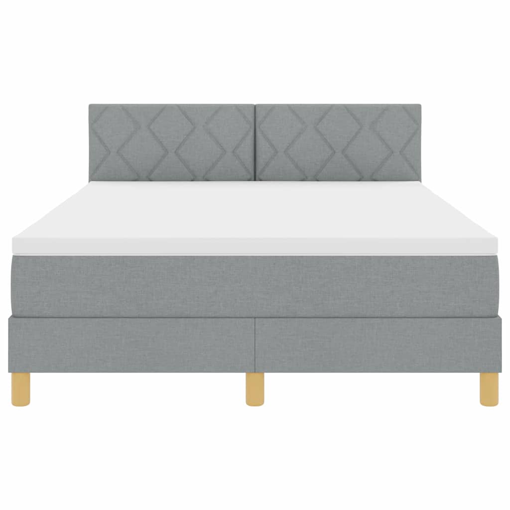 Letto a Sorgente LED Grigio chiaro 140 x 190 cm Tessuto | homemem39